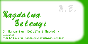 magdolna belenyi business card